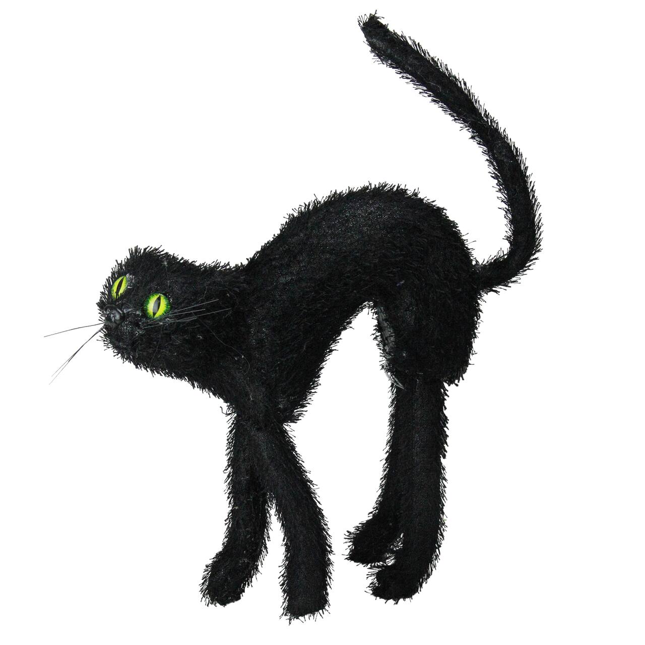 17" Scary Black Cat with Lighted Eyes Halloween Decoration